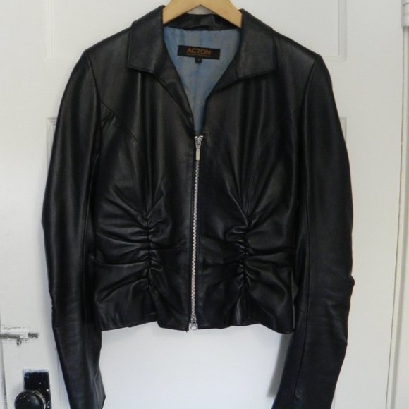 Vintage Old Hide House leather Jacket Size 4 - Picture 1 of 6